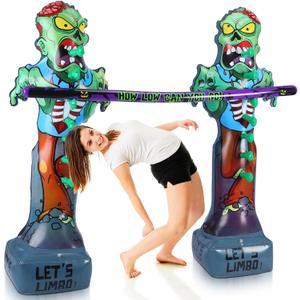 Halloween Limbo Game Inflatable Zombie Party Game for Adults Halloween Limbo Stick Big Horror Zombie Inflatable Decor for Indoor Outdoor Activities