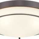16 inch Flush Mount Ceiling Light, 3-Light Close to Ceiling Light Fixtures with Oil Rubbed Bronze Finish for Bathroom Bedroom Kitchen Hallway, CL4822-3W-BK