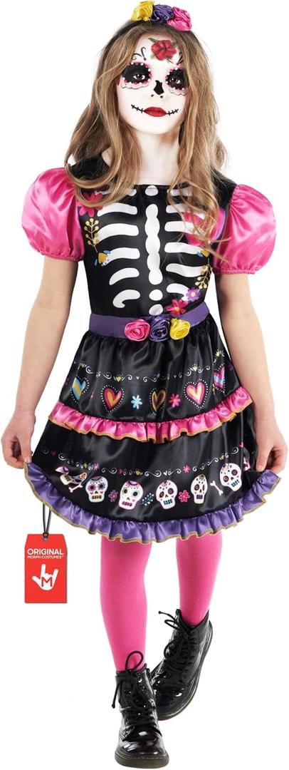 Morph Day Of The Dead Costume Kids, Catrina Costume For Girls, Sugar Skull Costumes, Dia De Los Muertos, Disfraz De Catrina (4-6 Years)