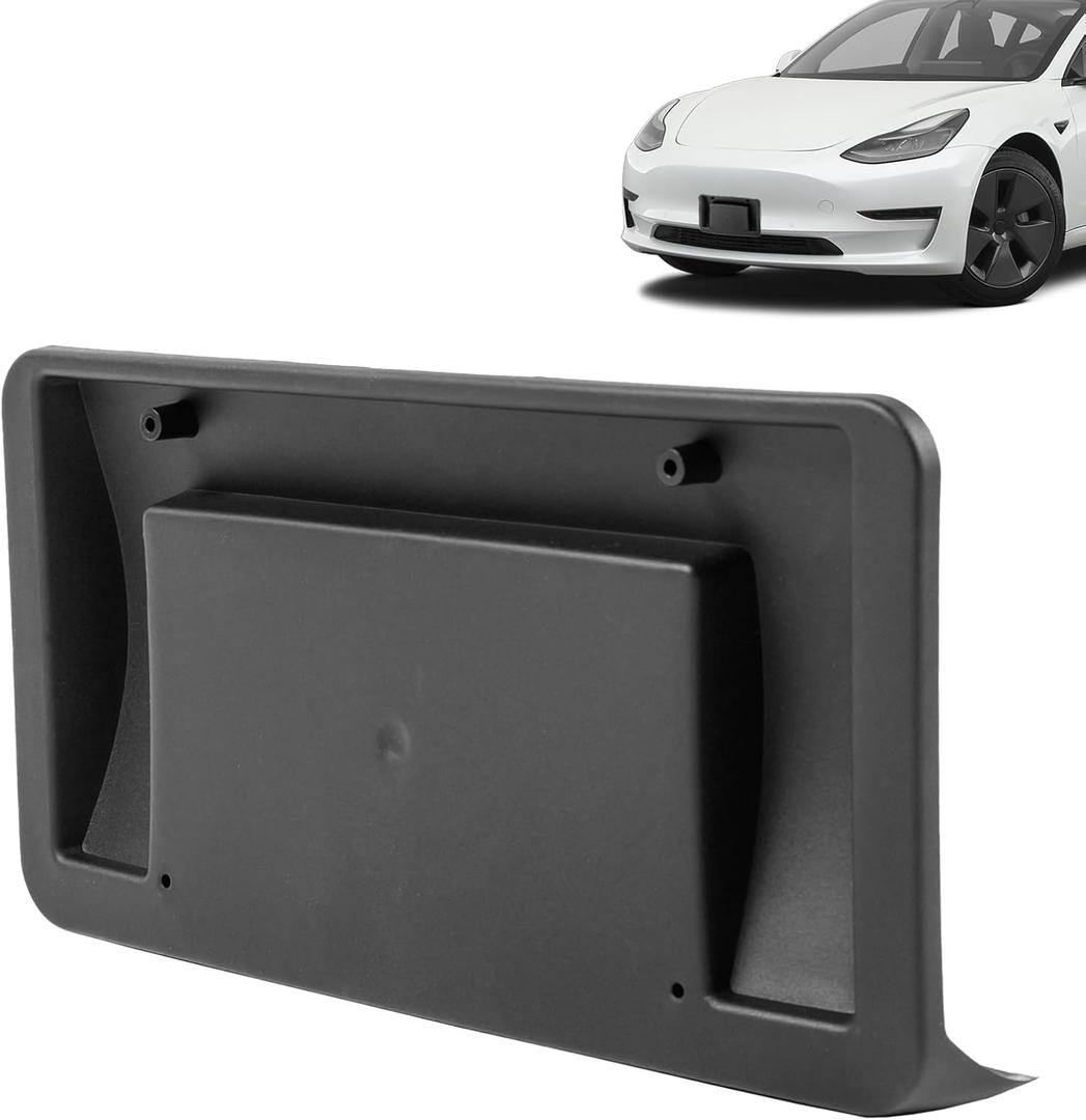 Front License Plate Bracket for Tesla Model 3 2017-2023 / Model Y 2020-2024 Black License Plate Bracket Holder for 109682900G Car Tag Frame Mount