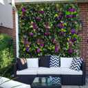GLANT Expandable Fence Privacy Screen for Balcony Patio Outdoor,Decorative Faux Ivy Fencing Panel,Artificial Hedges (Single Sided Leaves) (4, Branches -Purple Rose)