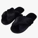 Womens Faux Fur Slippers Warm Fussy Flip Flop House Slippers Open Toe Home Slippers for Girls Men,38-39