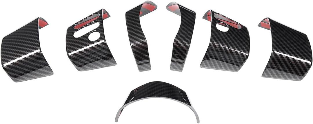 Fit for Toyot@ FJ Cruiser 2007-2021 Center Console Button Cover, ABS Car Center Console Panel Protection Frame Molding Sticker Trim, 7PCS (Carbon Fiber Pattern)