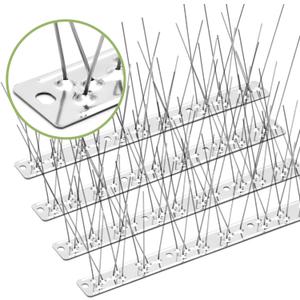 Pigeon Spikes Stainless Steel Bird Spikes for Outside to Keep Birds Away 12 Pack 10ft Coverage Bird Spikes Wire Prevention Spikes for Small Bird Squirrel for Fence Roof Blacony