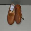 Minorsu Buckle Loafers for Women Slip On Round Toe Dress Flats Business Casual Work Driving Shoes (6.5, Dark Brown)