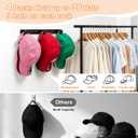  Meaocer 4 Packs Hat Rack for Wall, Hat Organizer for Baseball Caps Holds 36 Hats, 3 Mounting Options Hat Hook Hanger, Strong Baseball Hat Holder Storage, Cap Display for Door, Room, Closet (Black)