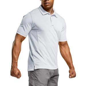 CQR Men's Polo Shirts, Tactical Short Sleeve Golf Performance Shirts, Lightweight Dry Fit UPF 50+ Pique (X-Large)