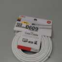 GE RG6 Coaxial Cable, 25 ft. F-Type Connectors, Double Shielded Coax, Input Output, Low Loss Coax, Ideal for TV Antenna, DVR, VCR, Satellite Receiver, Cable Box, Home Theater, White, 33604