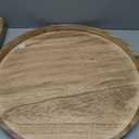 Round Ottoman Table Tray Round-24 - Rustic Wooden Serving Tray for Farmhouse Decorative Oversized Coffee Table Trays Living Room Kitchen Counter Breakfast Nature
