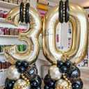 Champagne Gold 3 Balloon Number,40 Inch Light Gold 3 Balloons Big Foil Mylar Helium Number 3 Balloon for Birthday Party Anniversary Decorations