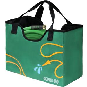 Garden Hose Storage Bag, Portable Expandable Hose Holder for 50-100ft Tube (Green)