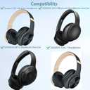 Life3 Ear Pads Replacement Care 1 Earpads Compatible with Doqaus Life 3/4/5 Care1 Wireless Headphones(Protein Leather and Memory Foam Ear Cushions)