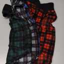 Rbenxia 4-Piece Buffalo Plaid Dog Sweater Set - Soft Fleece Jacket & Vest with Leash Ring - Warm Winter Outfits for Small Puppy & Cat Pets (X-Large)