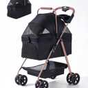 Pet Stroller for Small/Medium Dogs and Cats Up to 44lbs