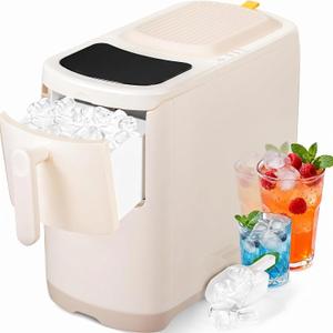 Antarctic Star Portable Countertop Ice Maker, 18Lbs/24H Self-Cleaning Ice Machine, One-Touch Operation with Ice Scoop Included, for Home Kitchen Office, White