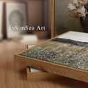 InSimSea Framed Canvas Wall Art Vintage Decor, Landscape Wall Art, Meadow with Flowers Art, Modern Farmhouse Decor, Cottagecore Bedroom Bathroom Office Decorations, 24"x36"