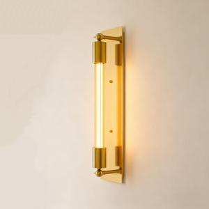 FLSNT Gold Wall Sconce, Dimmable Bathroom Vanity Light with 2700K Soft White LED, Modern Bathroom Lighting for Mirror, Bedroom Sconce, Hallway & Living Room Lamp
