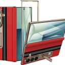 Samsung Galaxy Z Fold 7 Phone Case [Luxury Genuine Leather] [Kickstand Hinge Protection] [Built-in Screen Protector] [Full Body Anti-fall Ultra Slim] Protective Case for Galaxy ZFold 7 (Red)