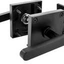 Double Sided Gate Latch, Heavy Duty Black Gate Latch for Wooden Fence, Aluminum Swinging Door Latch Gate Hardware for Outdoor Fence, Matte Black Fence Latch for Wooden Gates, Pool Gate