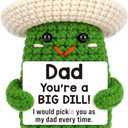 3 x Eterfordista Mini Dad Gifts for from Daughter Son Wife Positive Handmade Crochet Pickle Father's Gifts for Daddy New Bonus Step Dads Father in Law Best Dad Ever Gift Funnuy Birthday Gift Ideas