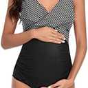 SUMMERSUNSHINE Maternity One Piece Swimwear Front Cross Pregnancy Swimsuit Bathing Suit Maternity Bikini, XL