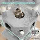 Cat Tree, 81.1" Skyward Corner Cat Tower for Large Cats VCT031W | Space-Smart Cat Furniture with Diamond Hideout, Grand Platform, Firm Base, 3 Soft Hammock & Pet Relax Station, Light Gray