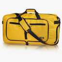 Fmeida 65L Duffle Bag with Shoes Compartment, Foldable Travel Duffel Bags for Men Women, Large Packable Travel Bag Water Repellent & Tear Resistant (Yellow)