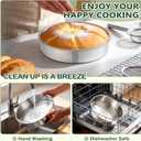 P&P CHEF 9 Inch Cake Pan Set of 2, 2 Pieces Round Layer Cake Baking Pans, Stainless Steel Smash Cake Tin Bakeware for Cooking Steaming, Nontoxic & Sturdy, Oven & Dishwasher Safe