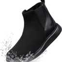 Women's Wide Toe Waterproof Chelsea Orthopedic Boots Ankle Slip on Booties Low Heel Comfortable Flat Lightweight Walking Boots