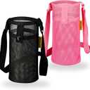 Water Bottle Holder with Strap, Premium Water Bottle Carrier with Strap Easy Clean, Light Water Bottle Carrier Bag, Water Bottle Holder with Pocket for Hiking, Walking, Travel