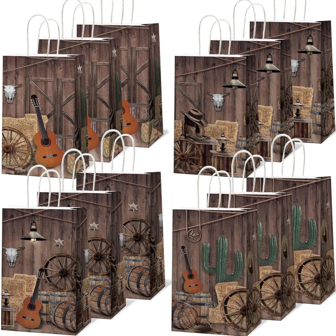 12 PCS Cowboy Candy Gift Bags Cowboy Birthday Party Favor Bags Wild West Party Gift Bags Western Cowboy Theme Party Goodie Bags Cowboy Rodeo Party Supplies and Birthday Decorations for Kids Boy
