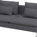 Durable Polyester Fabric Sofa Cover Compatible with IKEA SODERHAMN Couch Slipcover. Sofa Not Included! (Dark Gray, Sofa Section)