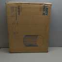 LINSY Round Fluted Nightstand, Mid Century Modern Tall Side Table with Storage, End Table with Sliding Tambour Doors, Adjustable Shelf, Small Wood Bedside Table for Bedroom, Walnut