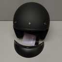 Yesmotor 3/4 Open Face Retro Motorcycle Helmet Vintage Helmet for Motorbike Casco, Moped, Cruiser, Bobber, and Chopper - DOT Approved, Matte Black,L