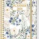 Planner 2026 - Weekly & Monthly Planner from January 2026 to December 2026, Agenda 2026 with Inner Pocket, Elastic Band, 6.4" x 8.5", Crushed Flower