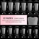 3 Pack Full Cover Duck Nail Tips,Long Duck Acrylic Nails Clear Curved False Nail Tips, Wide French Fake Nails For Extensions Home DIY Nail Tips Art 12 Sizes 120Pcs