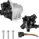 Electric Engine Water Pump with Thermostat 11517632426 Compatible with BMW 135i, 335i, 335i xDrive, 335is, 335xi, 535i, Z4, 2007-2016, 3.0L L6, Replace OE# 11517563659, 11517588885