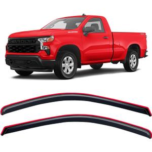 in-Channel Rain Guards for 2019-2025 Chevy Silverado & GMC Sierra 1500 Standard Cab, Window Visor Shields Vent Deflector Shade Wind Dark Smoke for 2020-2025 Silverado/Sierra 2500 HD 3500 HD, 2PCS