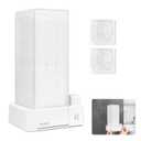 Automatic Square Press Out Cosmetic Makeup Removers Pad Holder - Makeup Cotton Organizer Container Dispenser Storage Display Rack (White)