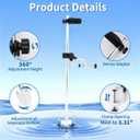 Telescopic Transducer Pole Mount, Upgraded Portable Transducer Mounts with 360 Degree Adjustable Large 3.31inch Clamp Opening for Boats, Canoes, and Kayaks