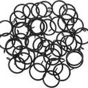 44 Pack Curtain Rings with Eyelets, 1.75 Inch I D, Heavy Duty Rustproof Metal Drapery Rings for Pinch Pleat Curtains Panels, Decorative Clips Rings Fits Up to 1.5" Rods, Black