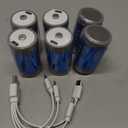 Rechargeable Lithium D Batteries with 4 in 1 USB-C Charge Cable