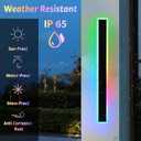 MELUCEE 2 Packs 24in Long Outdoor RGB LED Wall Lights, 5.1in Wide Exterior Wall Light Fixtures Black Dimmable Long Strip Wall Sconce with Remote Control for House Garage Patio Porch, IP65 Waterproof