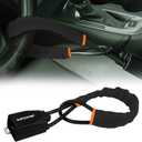 KAYCENTOP Car Steering Wheel Lock, Seat Belt Lock, Anti-Theft Device, Max 17 Inch Length, Small and Light-Weight, Multi-Functional, Fit Most Vehicle, SUV, Golf Cart Security (Black)