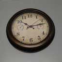 12 Inch Outdoor Clock with Thermometer and Hygrometer Combo, Waterproof Indoor Outdoor Wall Clocks for Patio, Pool,Garden Decor- Retro Bronze
