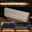 Car Seat Gap Filler Organizer, Leather Waterproof Auto Front Seat Storage Box, Portable Car Seat Side Pocket Organizer, Vehicle Interior Storage Accessory for Phone Glasse Key Card (Grey)