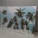 WALLSUP DECOR Palm trees canvas painting wall art coastal tropical trees coconut trees beach canvas wall art for living room kitchen office hallway (45"x30")