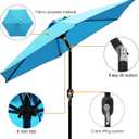 Blissun 7.5 ft Patio Umbrella, Yard Umbrella, Outdoor Market Umbrella with Push Button Tilt Crank (Light Blue)