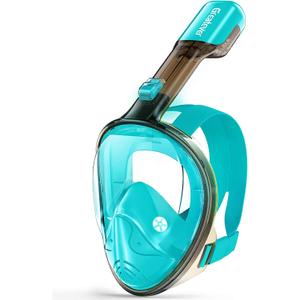Greatever Full Face Snorkel Mask, Snorkeling Gear for Adults with Latest Dry Top Breathing System and Detachable Camera Mount, Foldable Snorkel Set for Family Snorkeling Trips, Anti-Fog & Anti-Leak