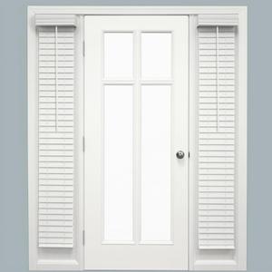 DoubleFill 2 Pack 8.5'' x 72'' Cordless Sidelight Blinds 2'' Horizontal White Faux Wood Front Door Window Blind Plantation Adjustable Tilt Wand Smooth, Privacy, Room Darkening for Home Entry Side Door